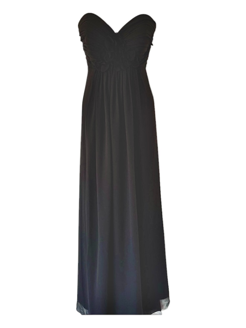 Bill Levkoff 774 Black Strapless Chiffon Formal Maxi Gown Dress Size 4